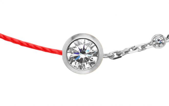 Redline红绳- Mini Pure Diamant Noir 0.05克拉圆形黑钻黄金半绳