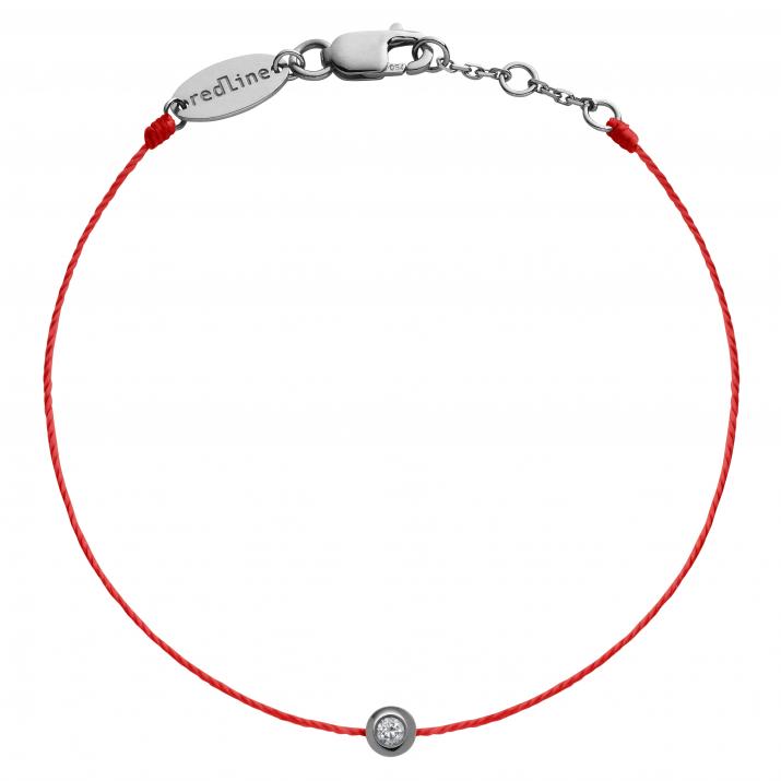 Mini Pure 0.05克拉圆形钻石黑金绳制女士手链 - Redline