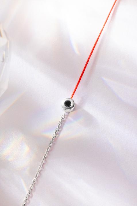 Mini Pure Diamant Noir 0.05克拉圆形黑钻白金半绳半链女士手链 - Redline - 0++