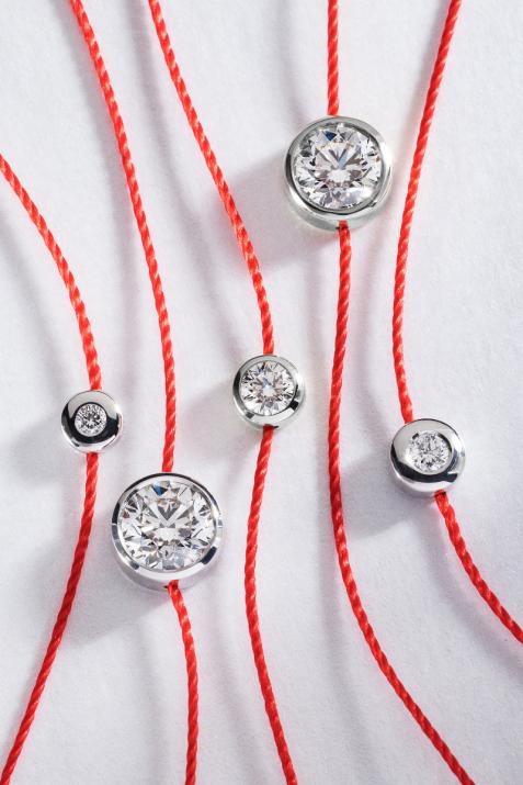 Madly Pure 0.40克拉包镶圆钻细绳白金手链 - Redline - 0++