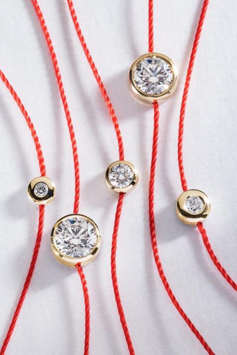 Deeply Pure 0.50克拉包镶圆钻细绳黄金手链 - Redline - 0++