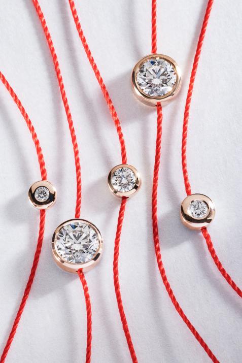 Madly Pure 0.40克拉包镶圆钻细绳玫瑰金手链 - Redline - 0++