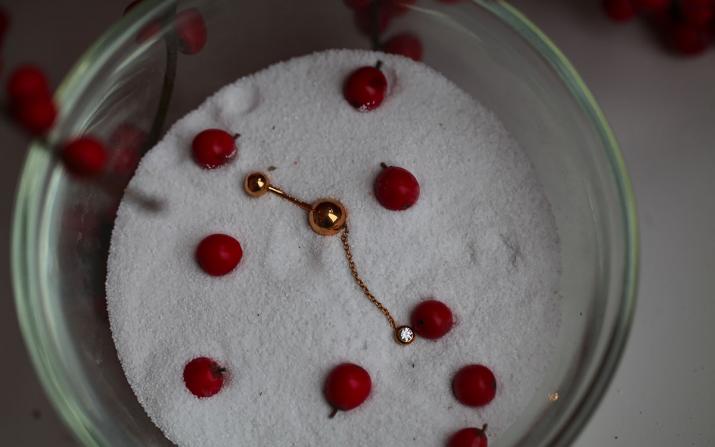 Piercing Pure 0.01克拉钻石玫瑰金链制女士项链 - Redline