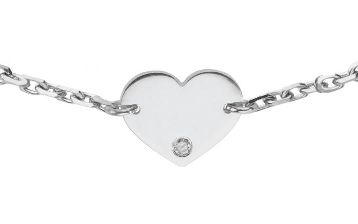 Jaidy 0.01克拉圆形钻石白金链制女士手链 - Redline - 0++