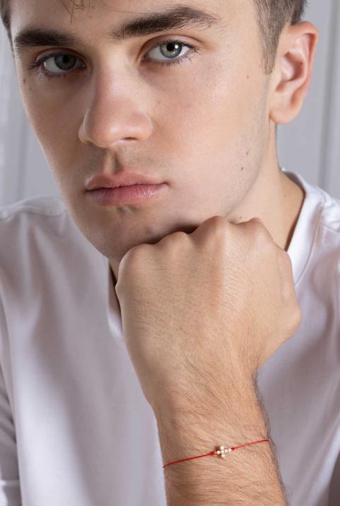 Jean 0.20克拉圆形钻石玫瑰金绳制女士手链 - Redline - 0++