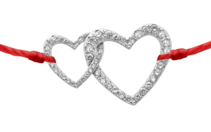 白金镶钻两心相印手绳 - Redline - 0++