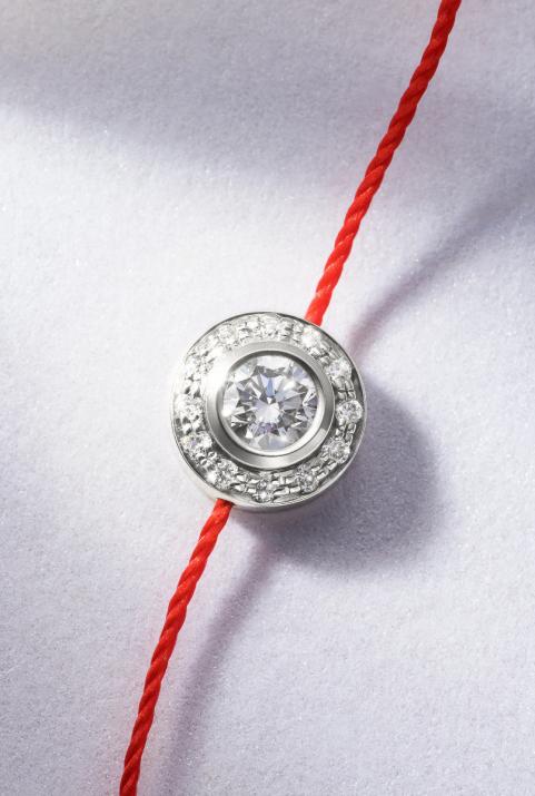 So Vip 0.26克拉圆形钻石白金绳制女士手链 - Redline - 0++