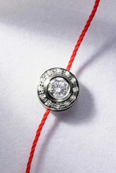 So Vip 0.26克拉圆形钻石黑金绳制女士手链 - Redline - 0++