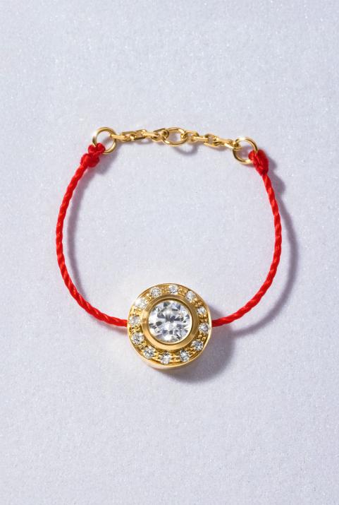 So Vip 0.26克拉圆形钻石黄金绳制戒指 - Redline - 0++