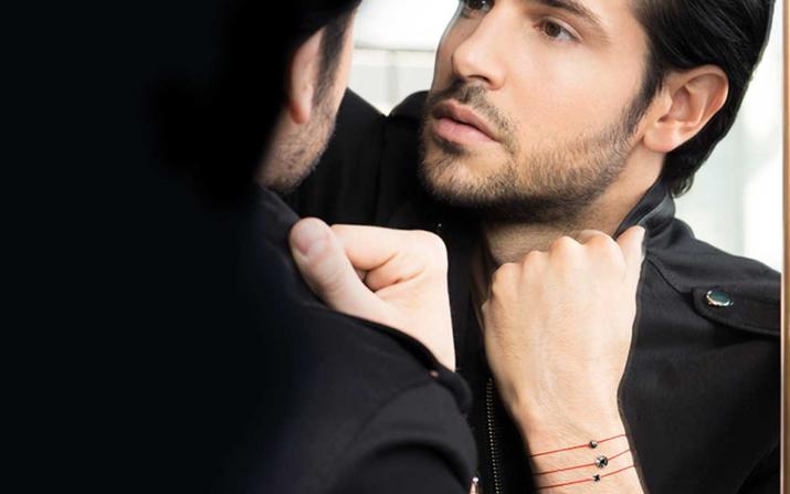 So Vip Kcolor 0.269克拉圆形黑钻白金绳制男士手链 - Redline - 0++