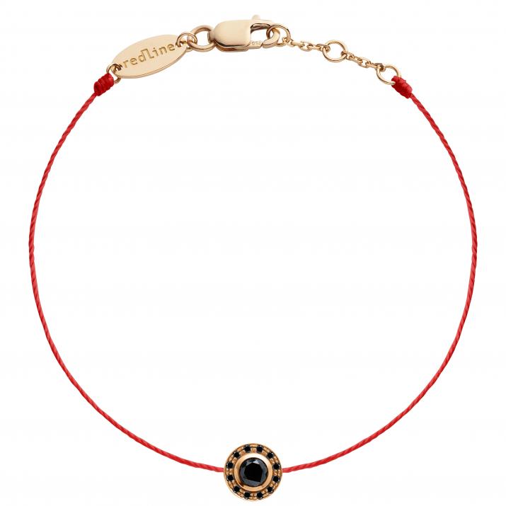 So Vip Kcolor 0.269克拉圆形黑钻玫瑰金绳制男士手链 - Redline - 0++