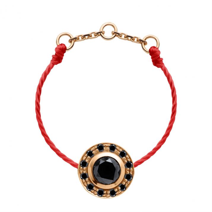 So Vip Kcolor 0.26克拉圆形黑钻玫瑰金绳制戒指 - Redline