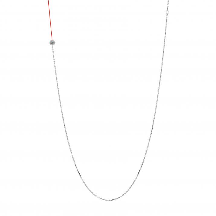 Pure 0.10克拉圆形钻石白金长项链 - Redline