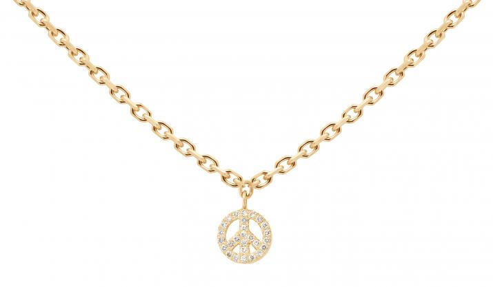 0.12克拉玫瑰金镶钻和平&爱项链 - Redline