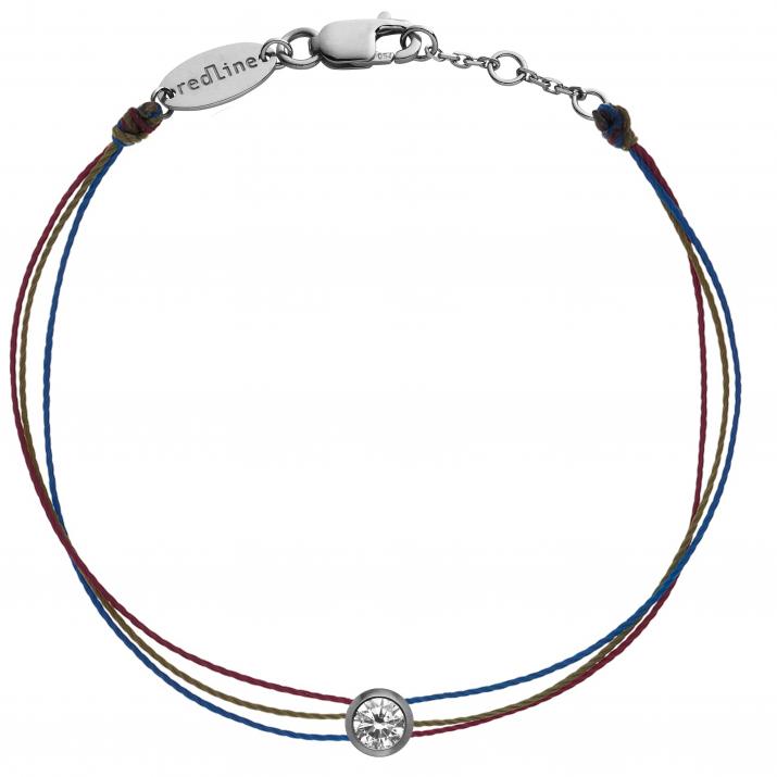 Pure Fuzz 0.10克拉圆形钻石黑金多绳女士手链 - Redline