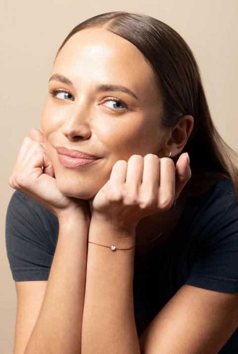 So Pure 0.20克拉圆形钻石白金绳制女士手链 - Redline - 0++