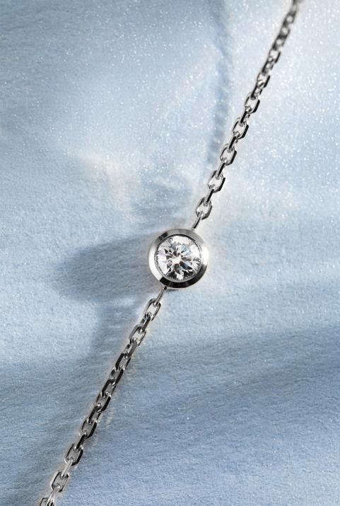 Pure 0.10克拉圆形钻石黑金链制女士手链 - Redline - 0++