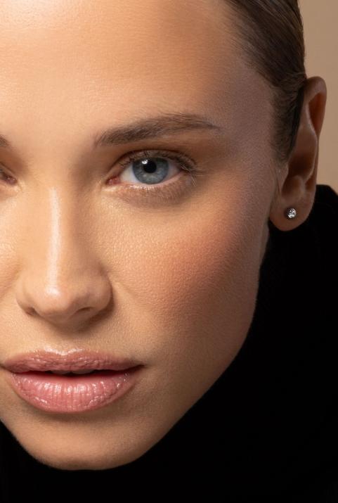 Pure 0.20克拉圆形钻石白金耳饰 - Redline - 0++