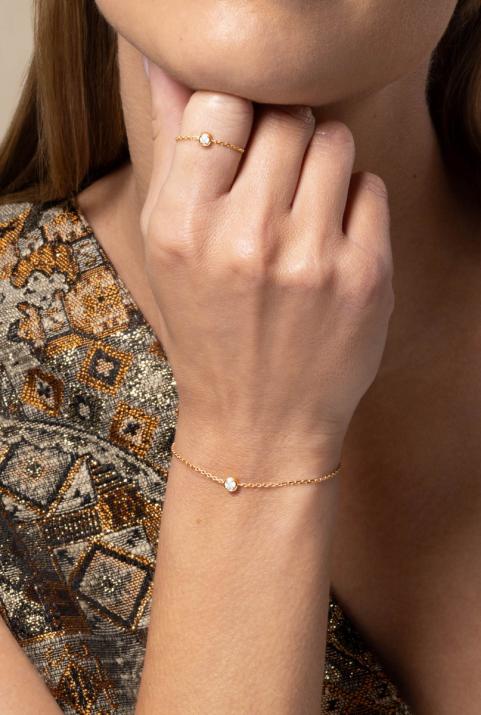 So Pure 0.20克拉圆形钻石玫瑰金链制女士手链 - Redline - 0++