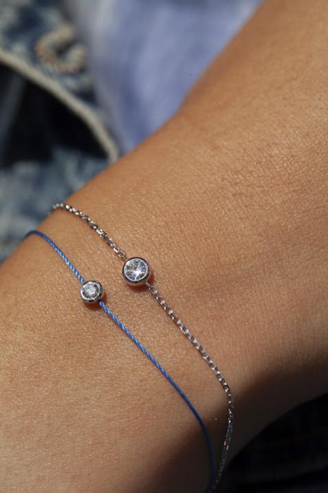 So Pure 0.20克拉圆形钻石白金链制女士手链 - Redline - 0++