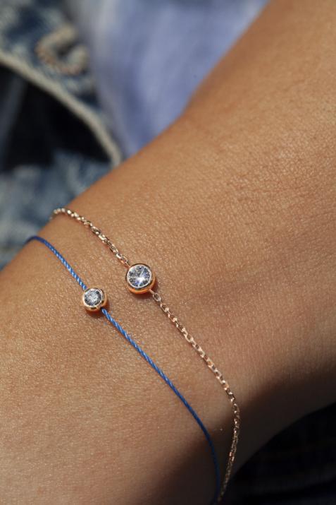 So Pure 0.20克拉圆形钻石玫瑰金链制女士手链 - Redline - 0++