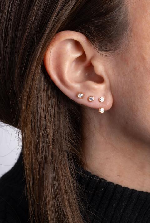 So Pure 0.40克拉圆形钻石玫瑰金耳饰 - Redline - 0++