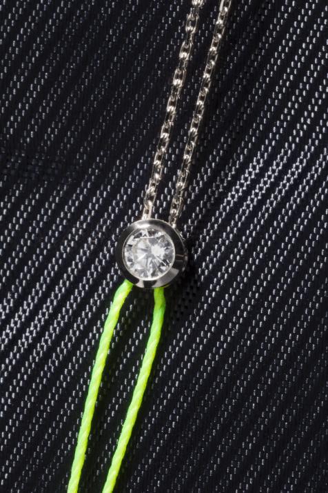 Pure Distingué0.10克拉圆钻包镶白金双绳半绳半链女士手链 - Redline - 0++