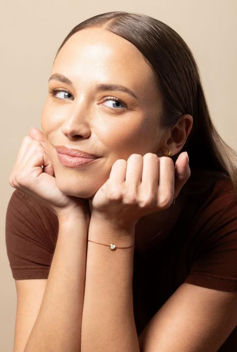 Deeply Pure 0.50克拉包镶圆钻细绳黄金手链 - Redline - 0++