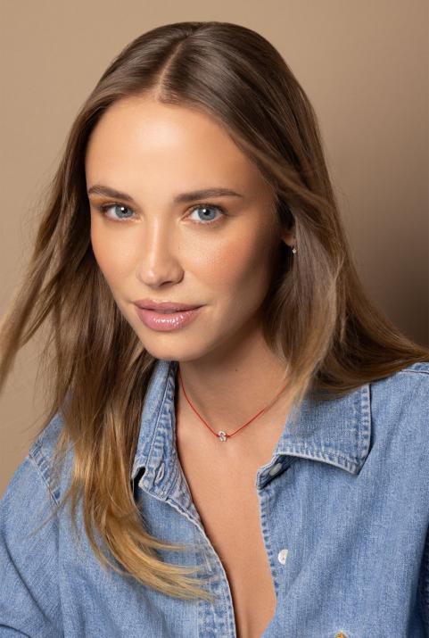 Fer À Cheval 0.04克拉马蹄铁圆形钻石白金绳制女士项链 - Redline - 0++