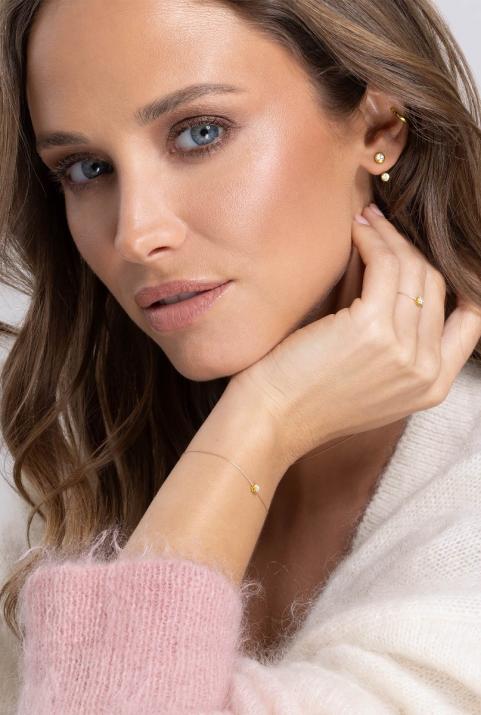 Illusion 0.05克拉圆形钻石黄金绳制女士手链 - Redline - 0++