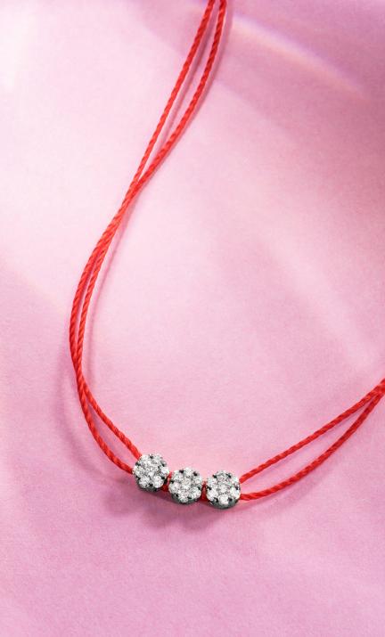 Trillusion 0.15克拉圆形钻石黑金绳制女士手链 - Redline - 0++