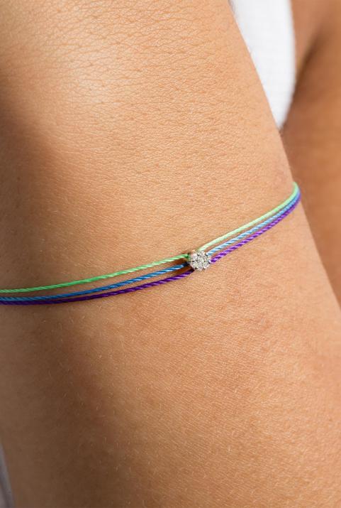 Illusion Fuzz 0.05克拉圆形钻石白金多绳女士手链 - Redline - 0++