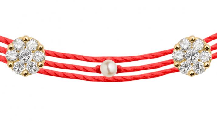 Illusion Étincelant 0.10克拉圆形钻石黄金多绳女士手链 - Redline - 0++