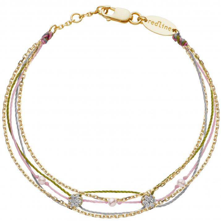 Illusion Si Étincelant 0.10克拉圆形钻石黄金多绳女士手链 - Redline - 0++