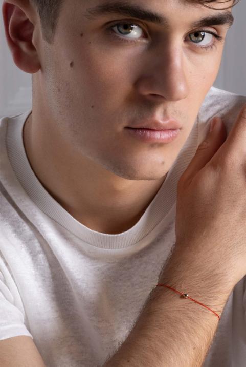 Illusion Kcolor 0.05克拉圆形黑钻玫瑰金绳制男士手链 - Redline - 0++