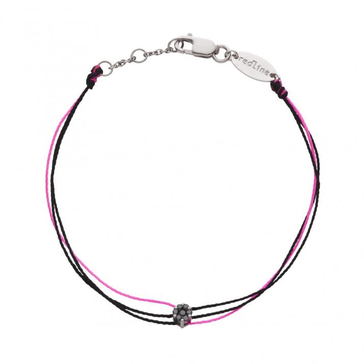 Illusion Kcolor Fuzz 0.05克拉圆形黑钻白金多绳男士手链 - Redline - 0++