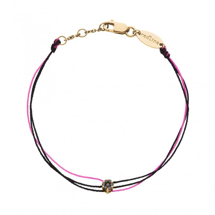 Illusion Kcolor Fuzz 0.05克拉圆形黑钻黄金多绳男士手链 - Redline - 0++