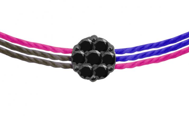 Illusion Kcolor Fuzz 0.05克拉圆形黑钻黑金多绳男士手链 - Redline - 0++