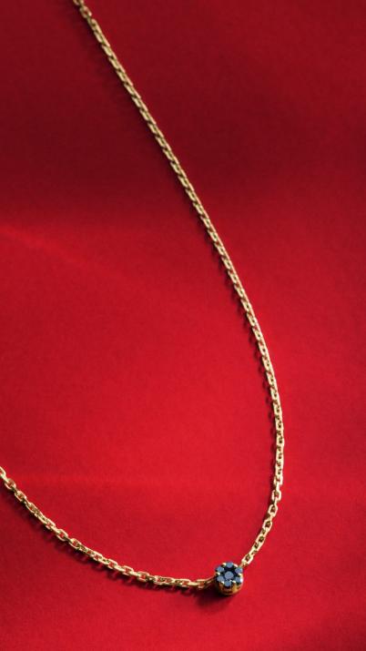 Illusion Kcolor 0.05克拉圆形黑钻黄金链制女士项链 - Redline - 0++