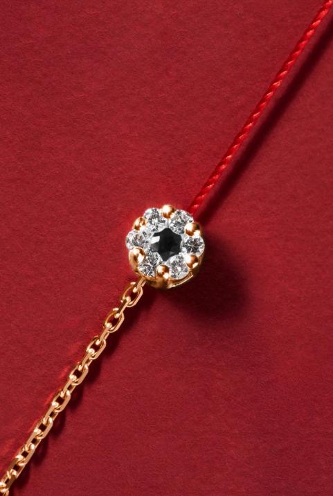 Illusion Colored 0.06克拉钻石玫瑰金半绳半链女士手链 - Redline - 0++