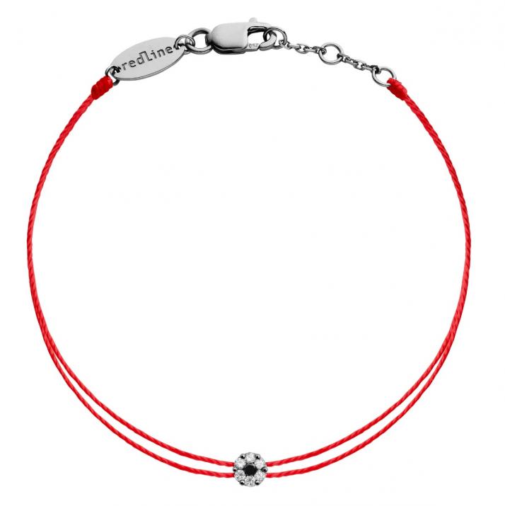 Illusion Colored Kcolor Twin 0.06克拉圆形黑钻黑金双绳女士手链 - Redline - 0++