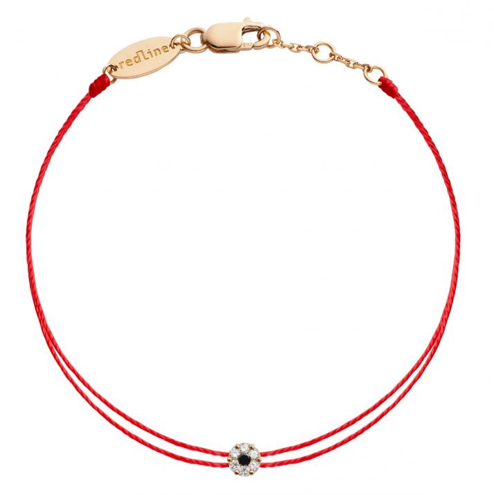 Illusion Colored Kcolor Twin 0.06克拉圆形黑钻玫瑰金双绳女士手链 - Redline - 0++