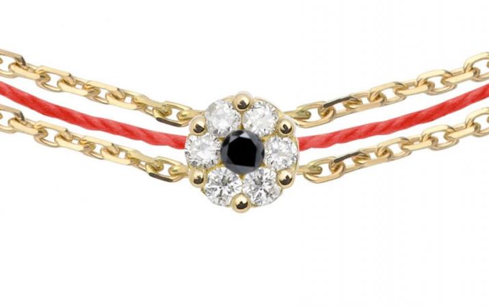 Illusion Colored Si Pimpant 0.06克拉圆形钻石黄金绳制女士手链 - Redline - 0++