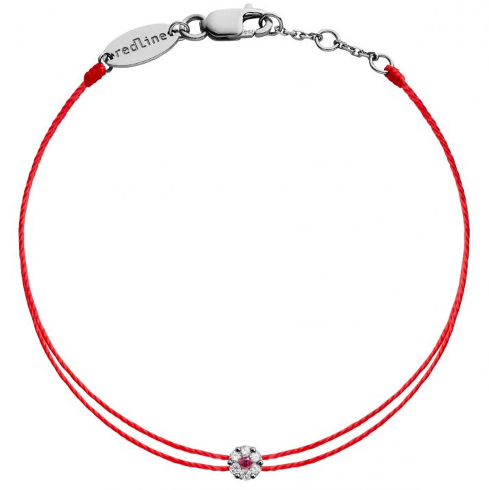 Illusion Colored Saphir Rose Twin 0.05克拉圆形钻石粉蓝宝石黑金双绳女士手链 - Redline - 0++