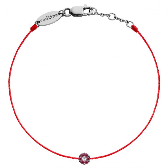 Illusion Colored 0.01克拉圆形钻石黑金绳制女士手链 - Redline - 0++