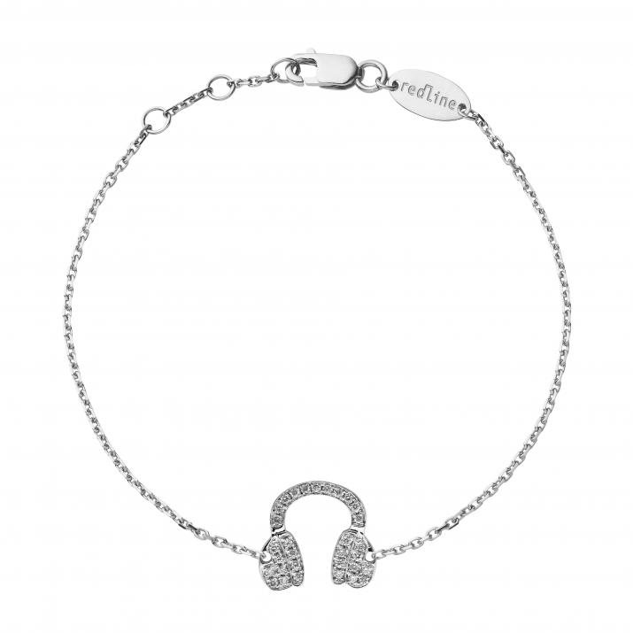 Chain Bracelet Mr Dj Pavé White Gold RedLine Jewelry - Redline - 0++