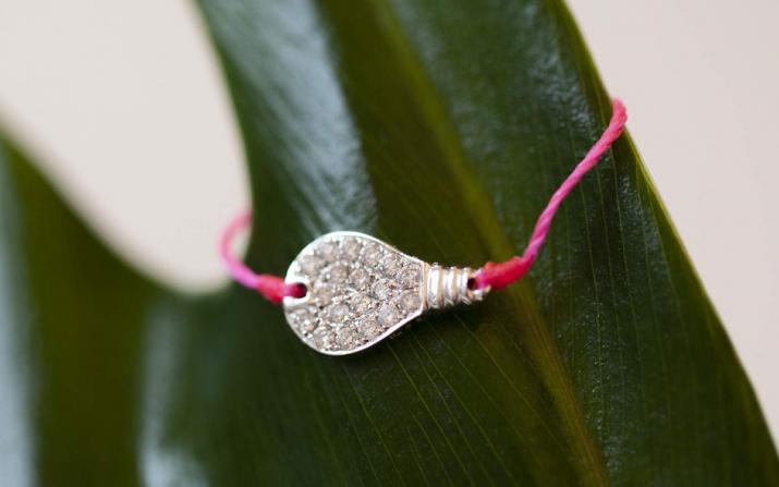 Star Pave 0.016克拉钻石白金绳制女士手链 - Redline - 0++