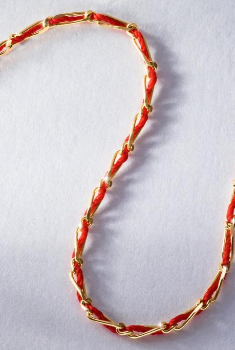 细绳黄金链交织手链 - Redline - 0++