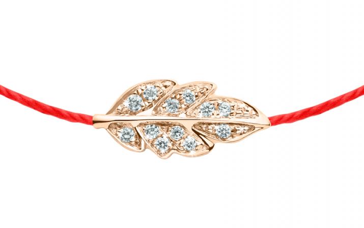 Douceur 0.035克拉圆形钻石玫瑰金绳制女士手链 - Redline - 0++