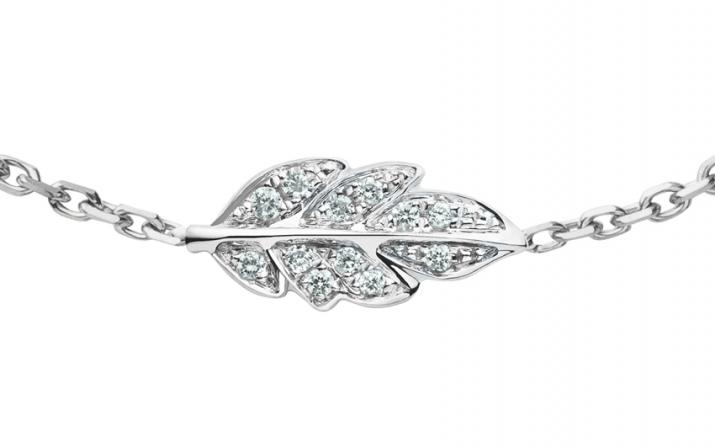 Douceur 0.035克拉树叶钻石白金链制女士手链 - Redline - 0++